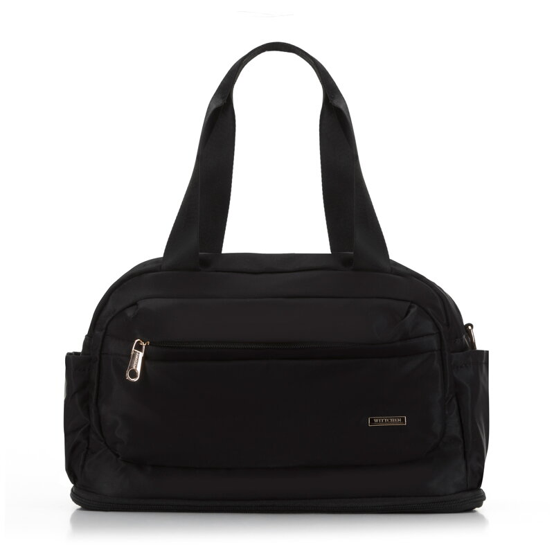 Torba podróżna z nylonu mała czarno-złota 98-4Y-106-1G