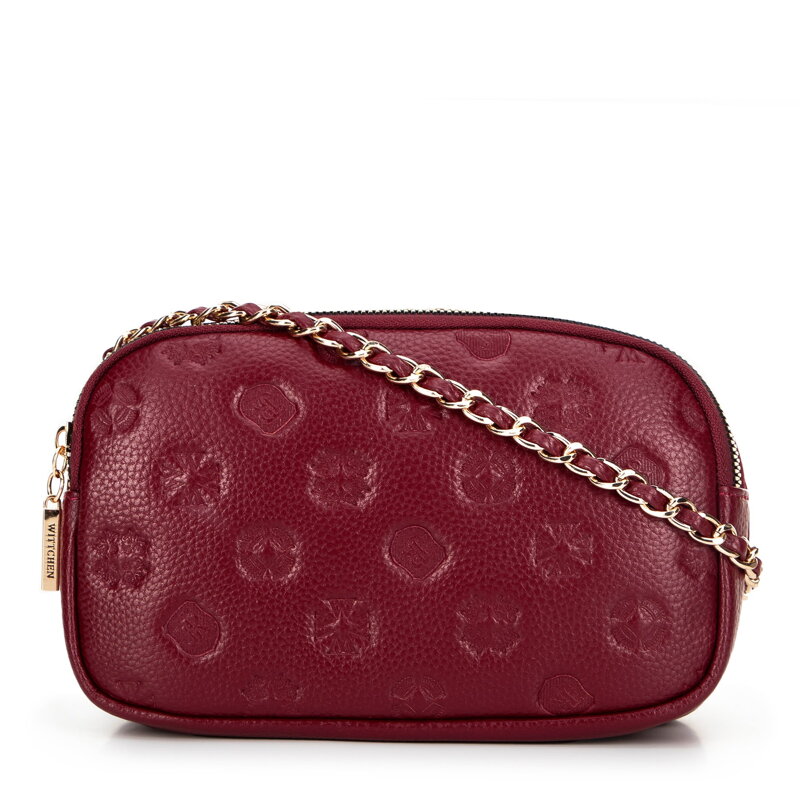 Dámska kožená crossbody na retiazke bordová 99-4E-305-3 Dámska kožená crossbody na retiazke bordová 99-4E-305-3