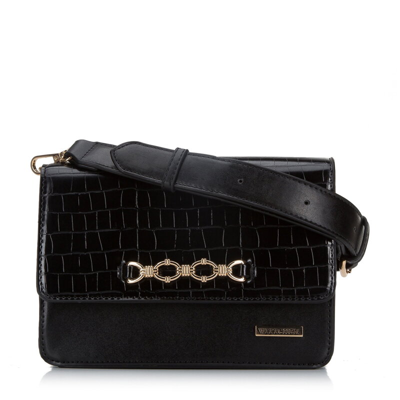 Torebka crossbody z metalową ozdobą 94-4Y-717-1 Torebka crossbody z metalową ozdobą 94-4Y-717-1