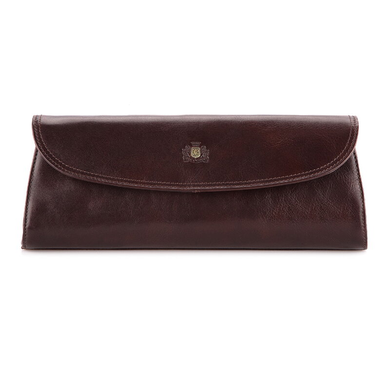 Kopertówka skórzana vintage brązowa 39-4-514-3