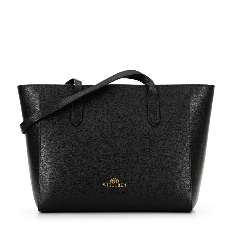 Damska torebka shopper ze skóry czarna 100-4E-602-1 Damska torebka shopper ze skóry czarna 100-4E-602-1