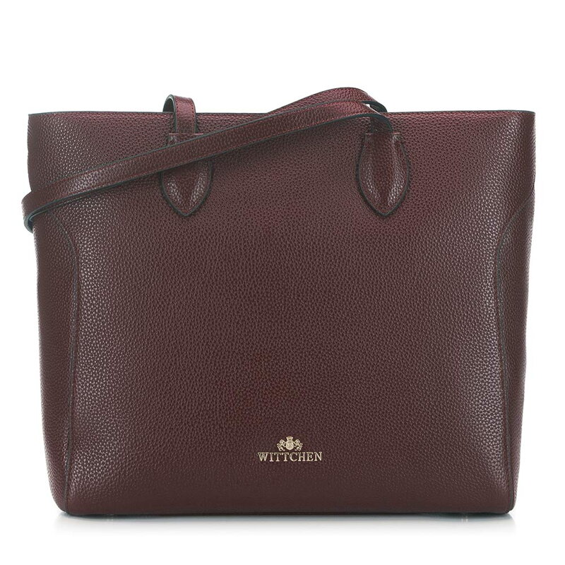 Torebka shopperka klasyczna z groszkowanej skóry 91-4-704-4