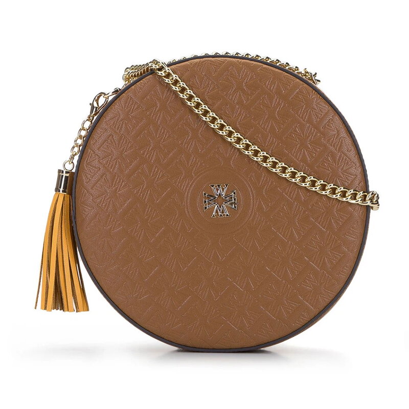 Torebka crossbody ze skóry okrągła – limitowana edycja brązowa 92-4E-662-5 Torebka crossbody ze skóry okrągła – limitowana edycja brązowa 92-4E-662-5