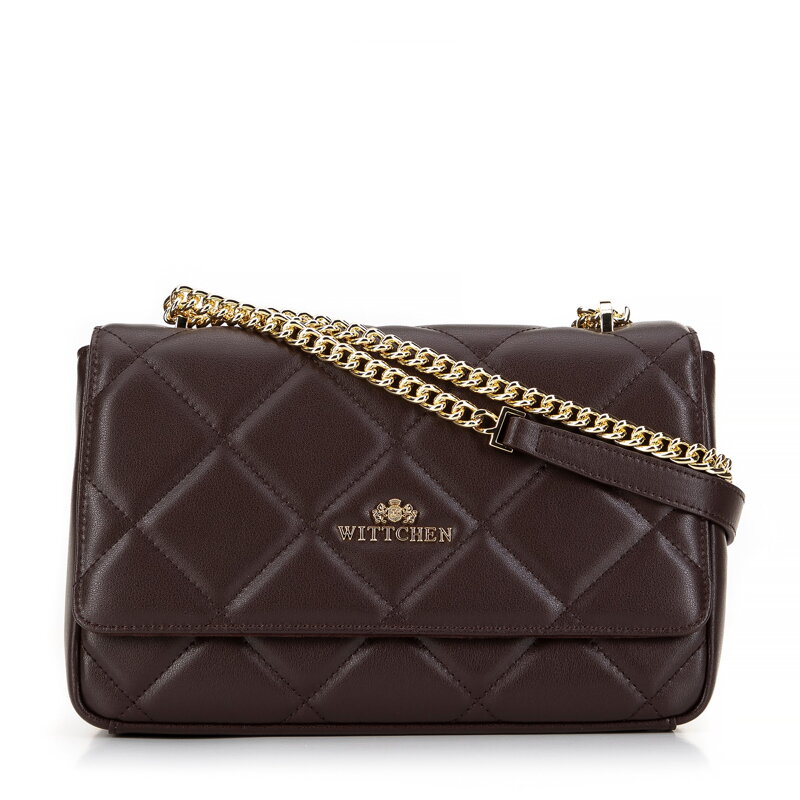 Damska torebka crossbody skórzana w romby brązowa 99-4E-603-4 Damska torebka crossbody skórzana w romby brązowa 99-4E-603-4