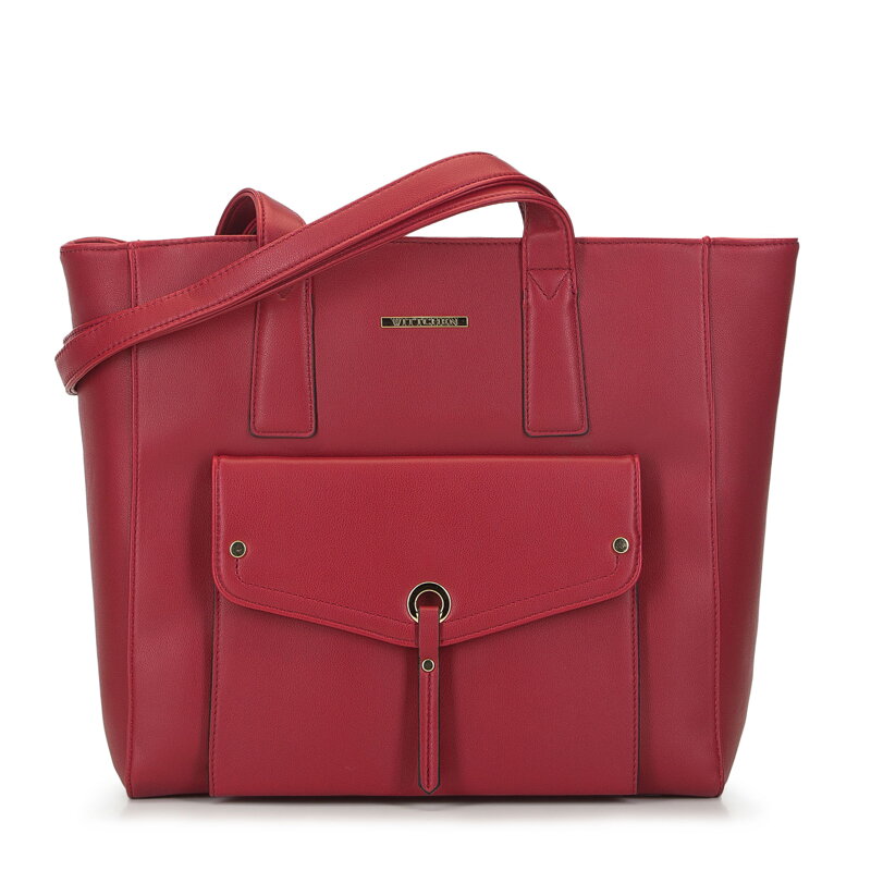 Torebka shopperka z dekoracyjną klapą na froncie 93-4Y-435-3