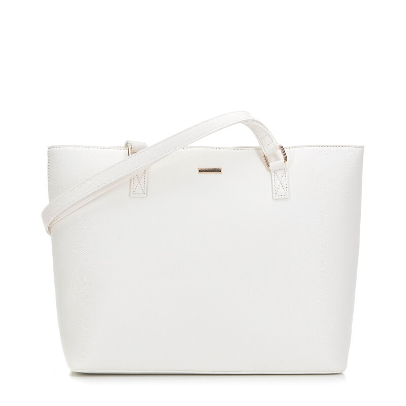 Torebka shopperka z ekoskóry klasyczna złamana bial 98-4Y-213-0