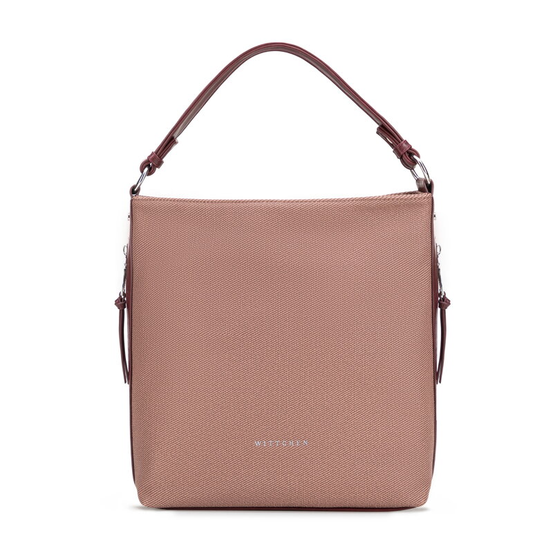 Damska torebka na ramię z rączką z ekoskóry bordowa 101-4Y-715-3