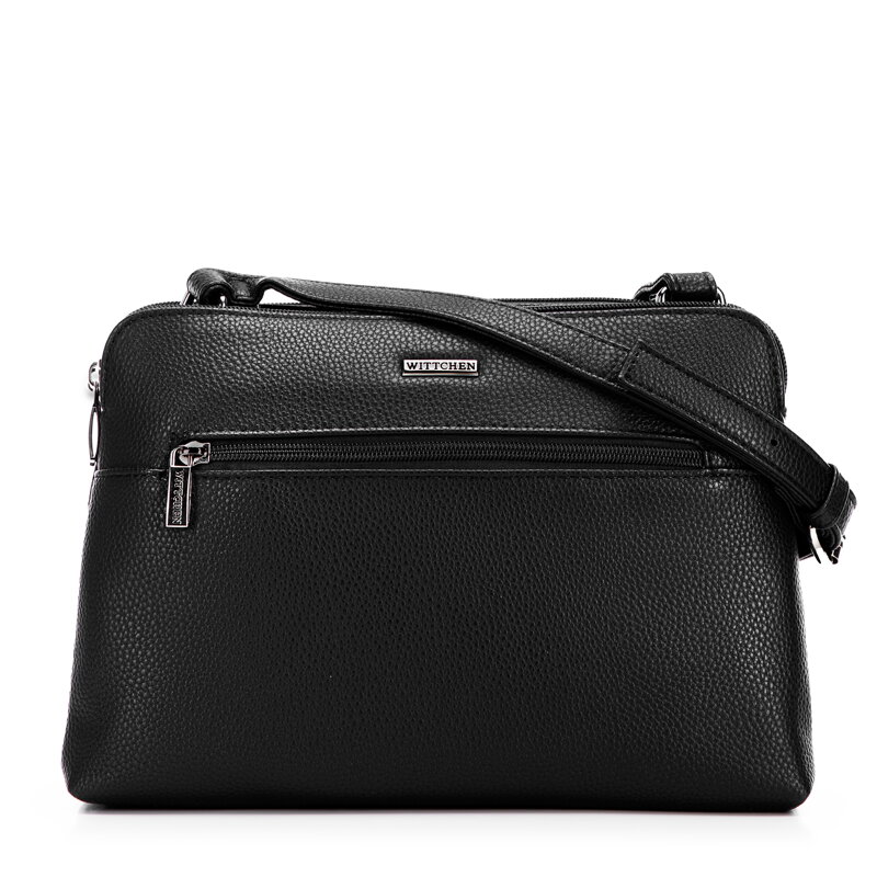 Dámska dvojpriehradková crossbody z ekokoža, čierna a grafitová 99-4Y-610-1C Dámska dvojpriehradková crossbody z ekokoža, čierna a grafitová 99-4Y-610-1C