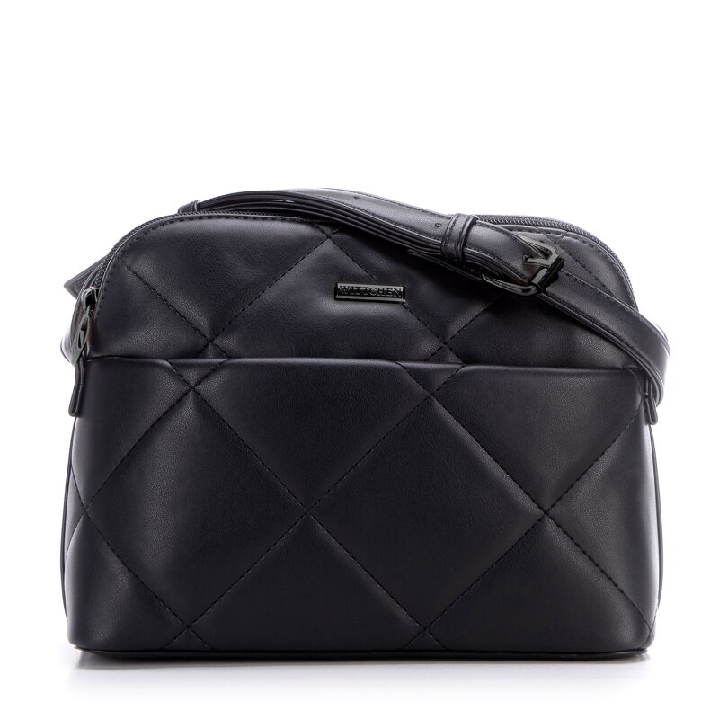 Damska crossbody z przeszyciami ekoskóra czarno - grafitowa 99-4Y-611-1C Damska crossbody z przeszyciami ekoskóra czarno - grafitowa 99-4Y-611-1C