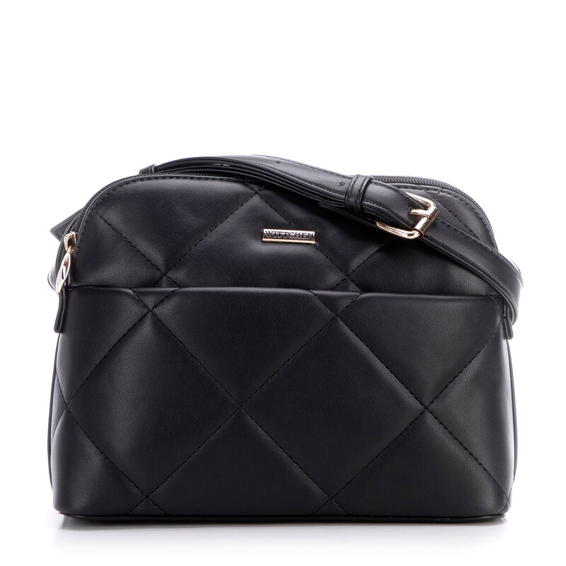 Dámska crossbody s prešívaním, ekokoža, čierna a zlatá 99-4Y-611-1G Dámska crossbody s prešívaním, ekokoža, čierna a zlatá 99-4Y-611-1G