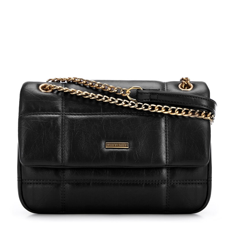 Crossbody kabelka z ekokože, dvojpriehradková čierna 99-4Y-637-1 Crossbody kabelka z ekokože, dvojpriehradková čierna 99-4Y-637-1