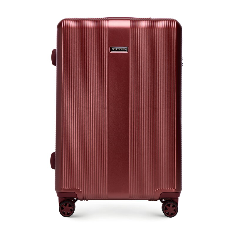 Średnia walizka z polikarbonu w tłoczenia burgund 56-3P-902-35