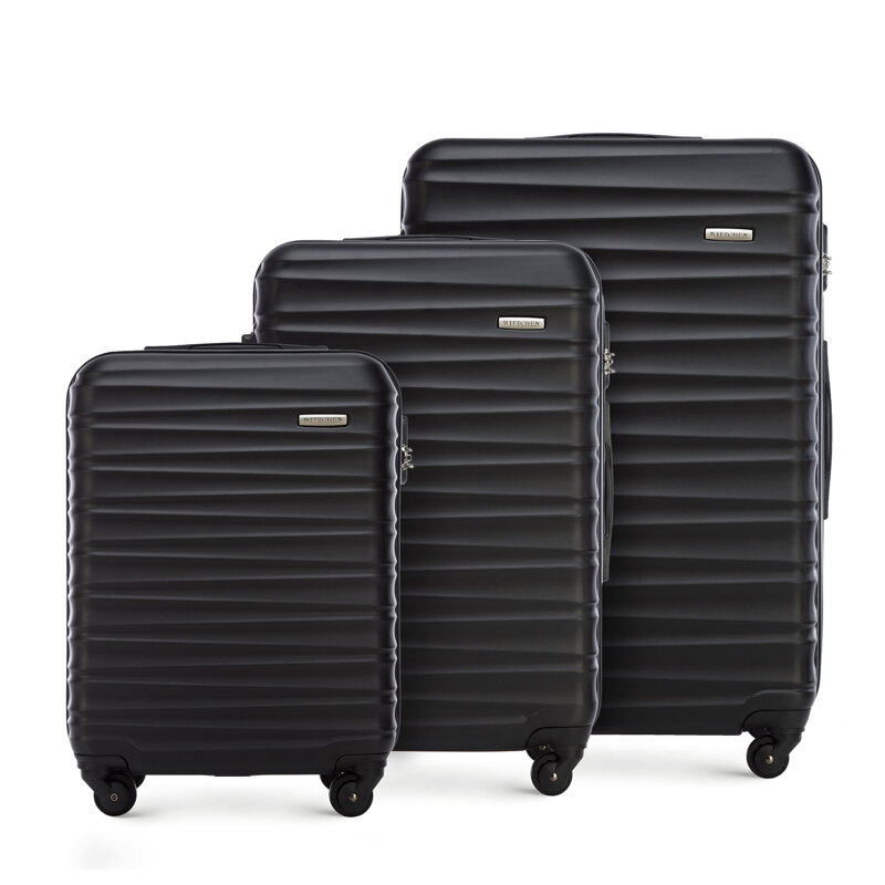 Zestaw walizek z ABS-u z żebrowaniem 56-3A-31S-11 Zestaw walizek z ABS-u z żebrowaniem 56-3A-31S-11