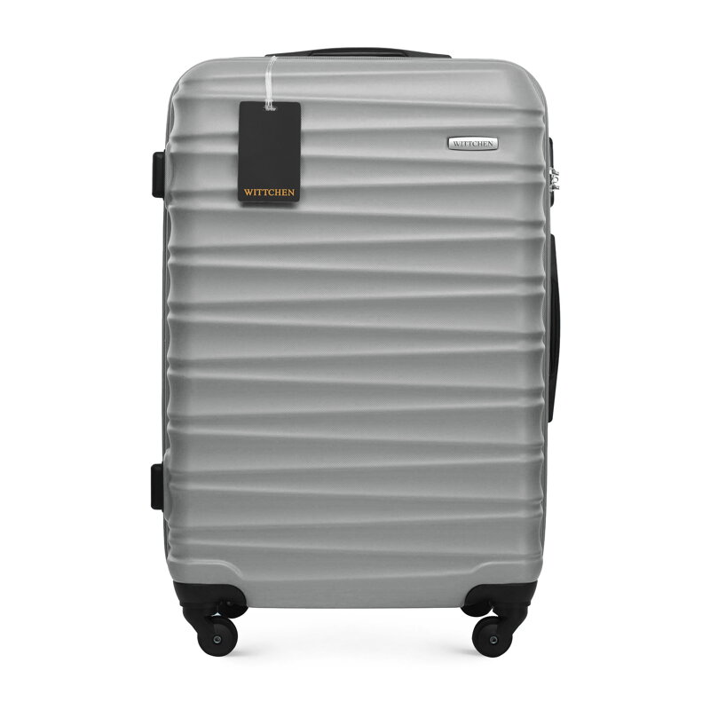 Średnia walizka z ABS - u i identyfikator z logo szara 56-3A-312-01Z5