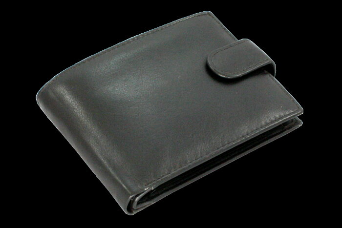 Černá pánská kožená peněženka se zápinkami 513-4404-60