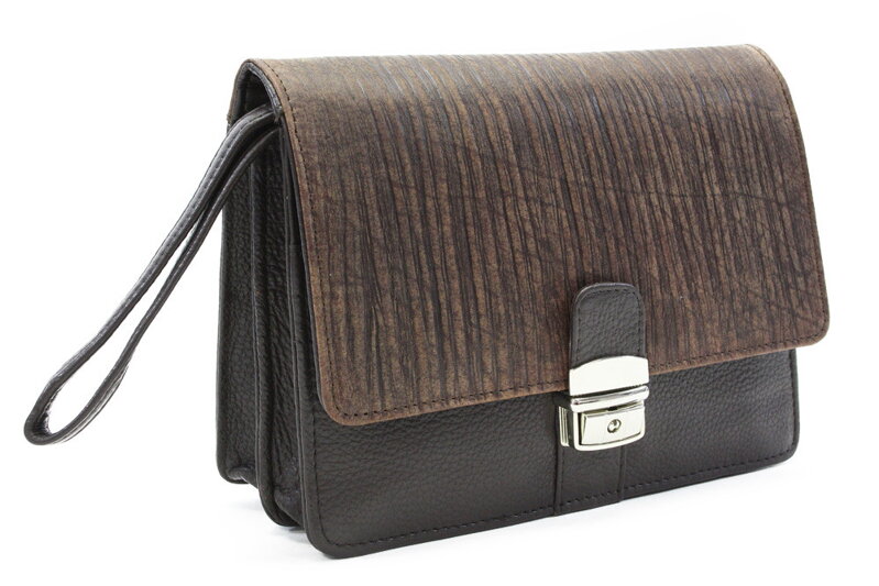 Tmavo hnedá pánska kožená dokladová etue v štýle BAMBOO 611-2411F-47 Tmavo hnedá pánska kožená dokladová etue v štýle BAMBOO 611-2411F-47